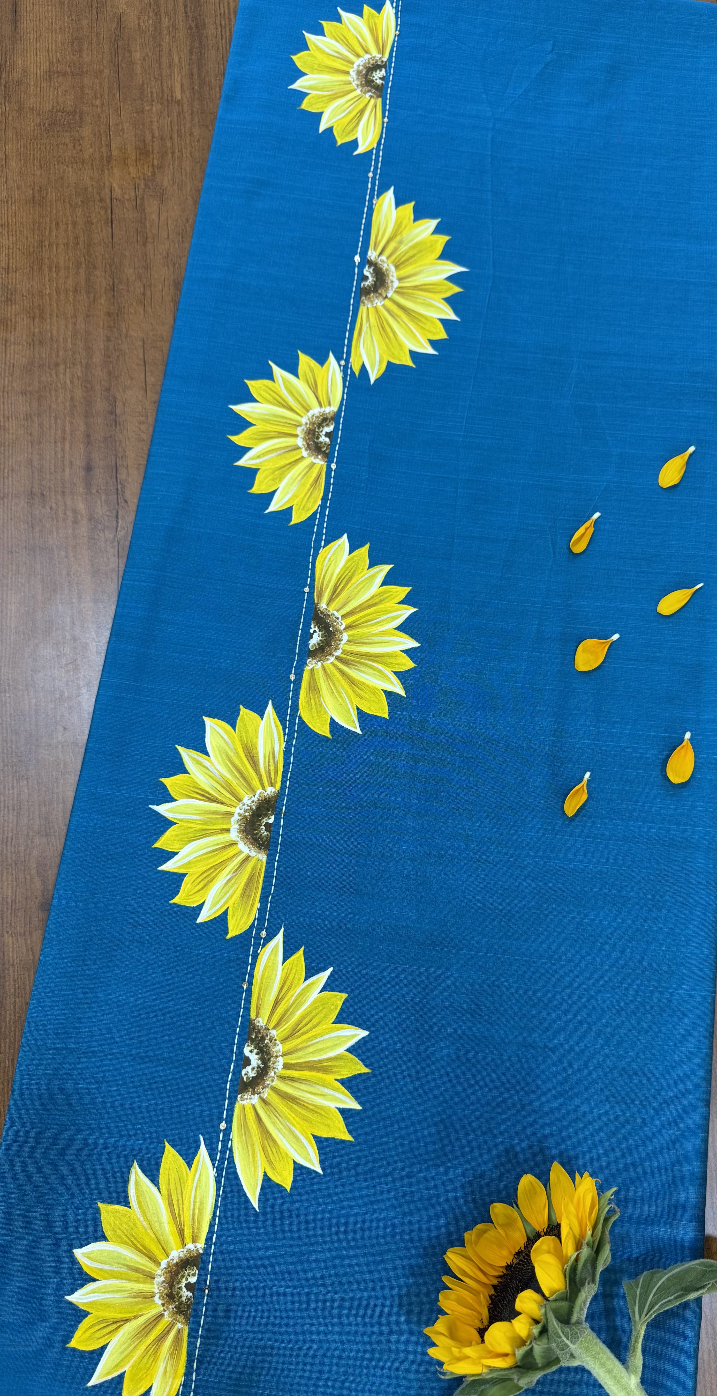 Long Design Sunflower Kurti Material