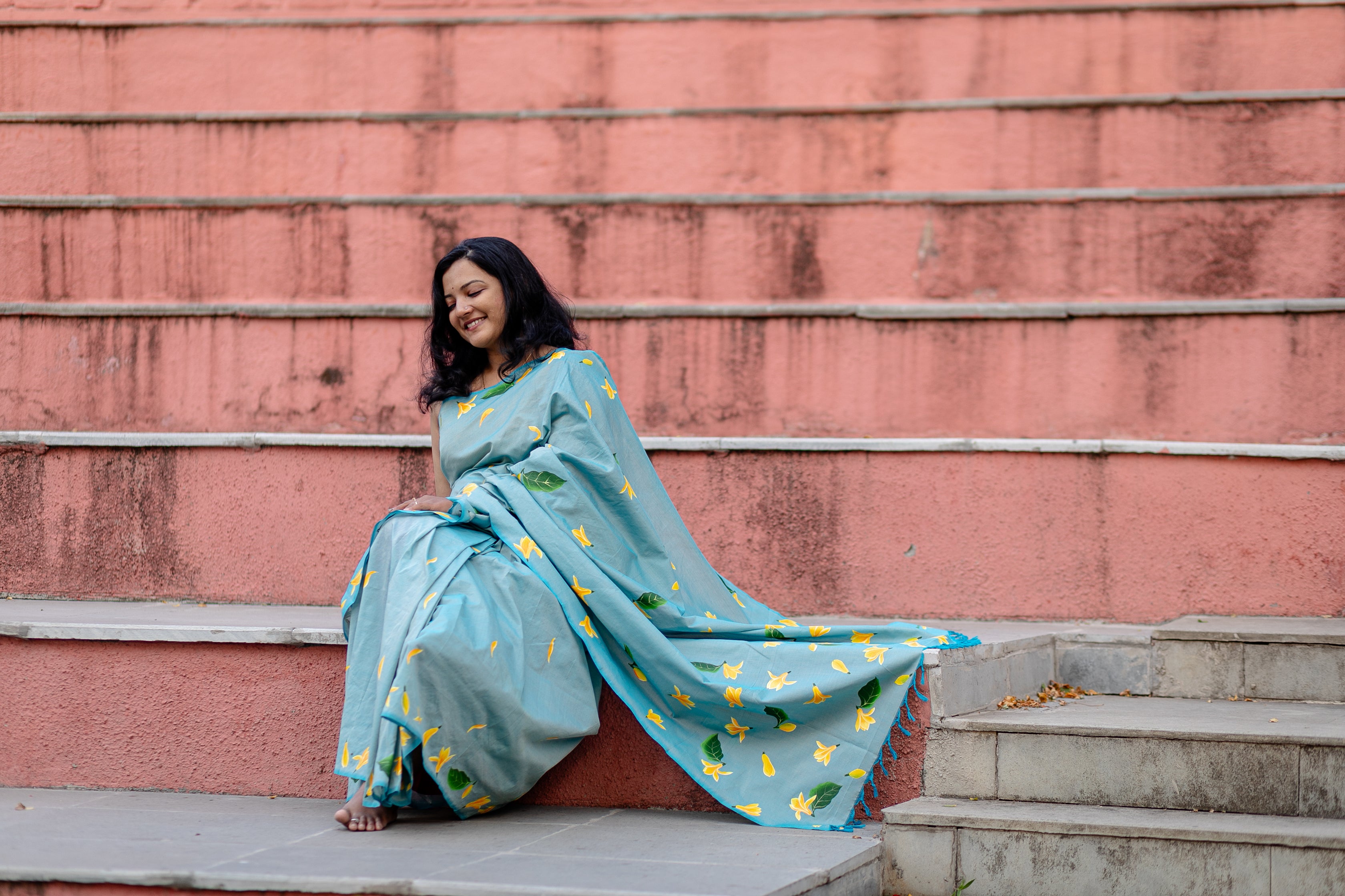 Sonchafa Saree Sky Blue