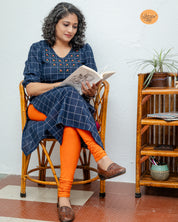Chex Kurti - Hand Embroidered