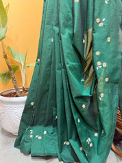 Bakul Saree - Bottle Green