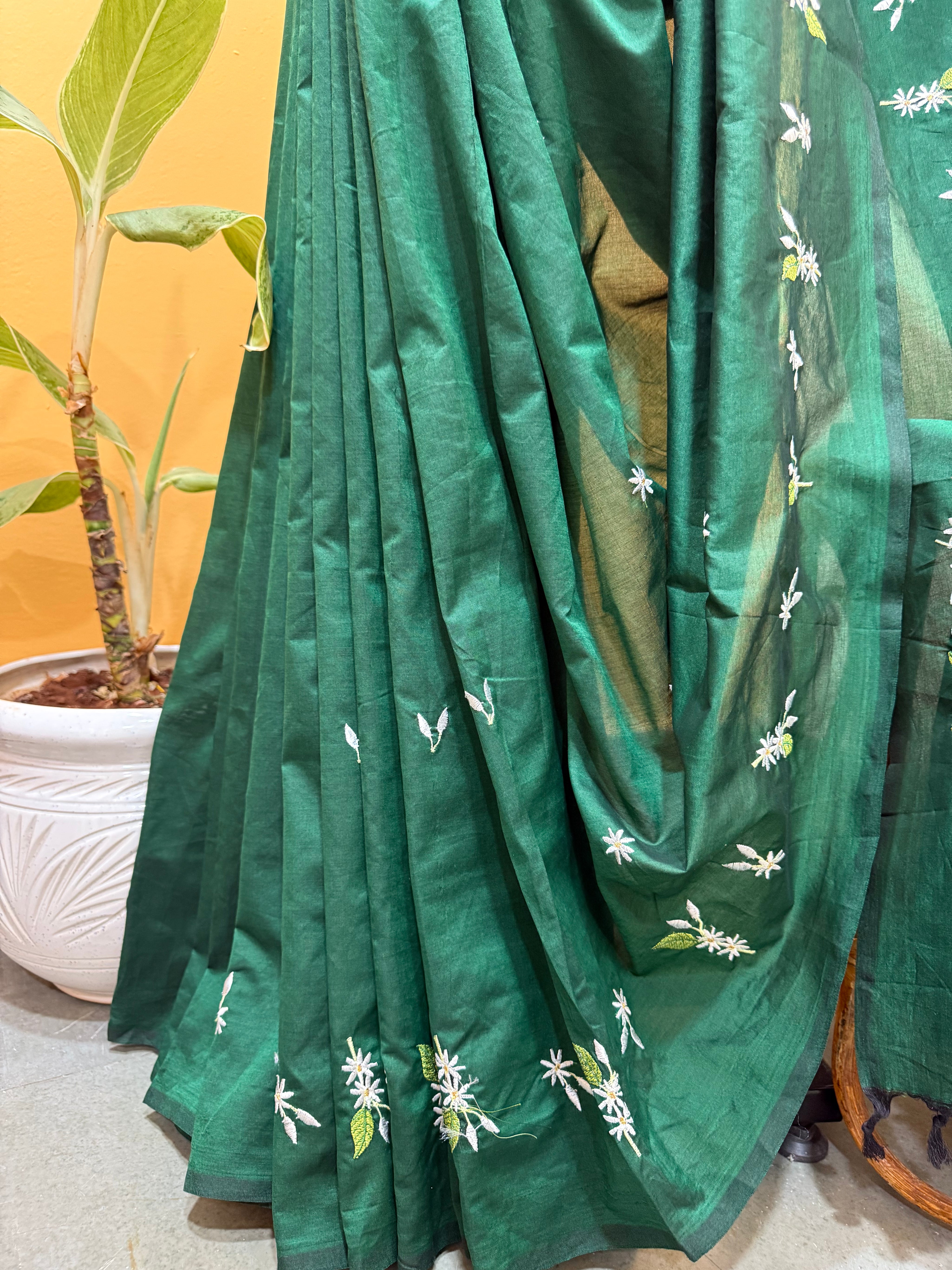 Jui Saree - Bottle Green