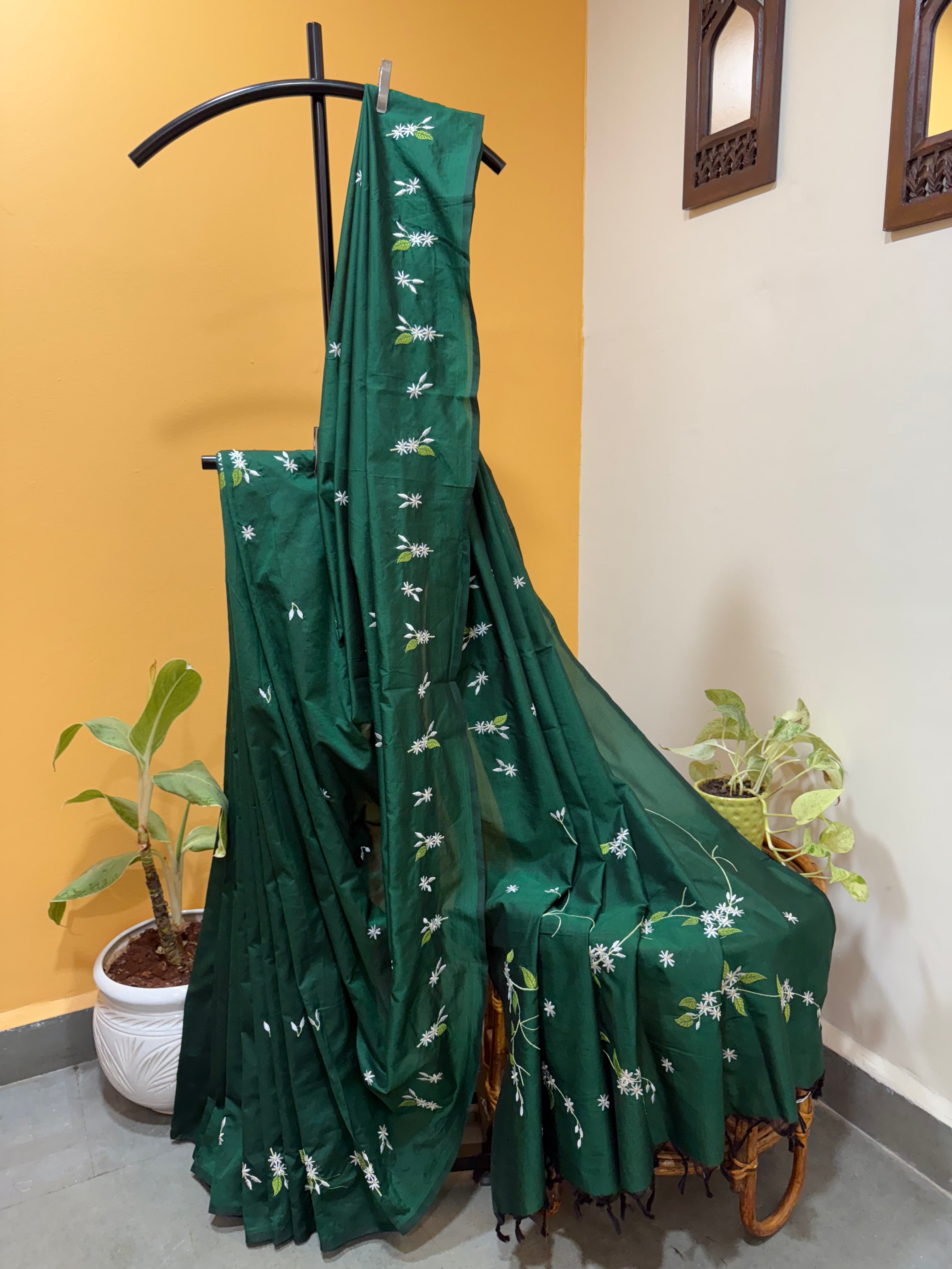 Jui Saree - Bottle Green