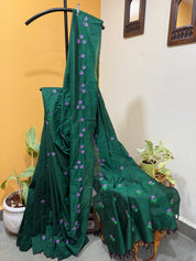 Sadafuli Saree - Bottle Green