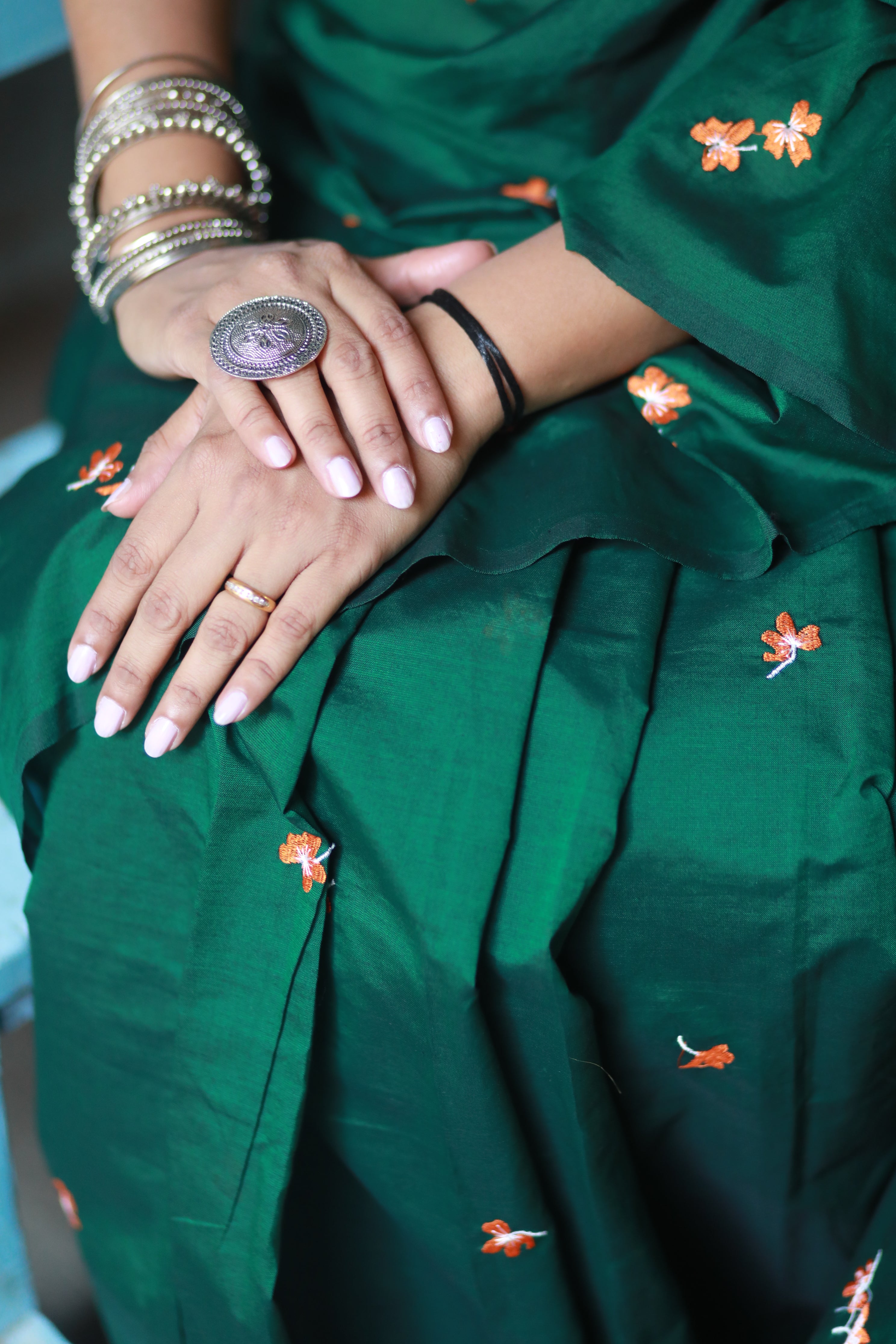 Aboli Saree - Bottle Green