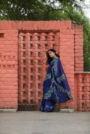 Ratarani Saree (English Name - Night-blooming Jasmine) - Blue