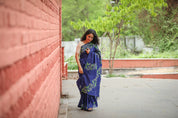 Ratarani Saree (English Name - Night-blooming Jasmine) - Blue