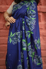 Ratarani Saree (English Name - Night-blooming Jasmine) - Blue