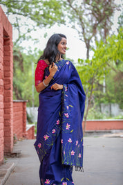Rain Lily Saree Navy Blue