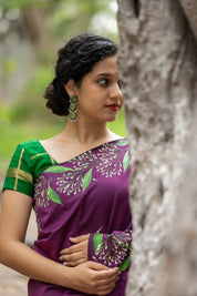 Ratarani Saree (English Name - Night-blooming Jasmine) - Maroon