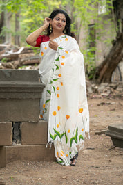 Tulip saree - White