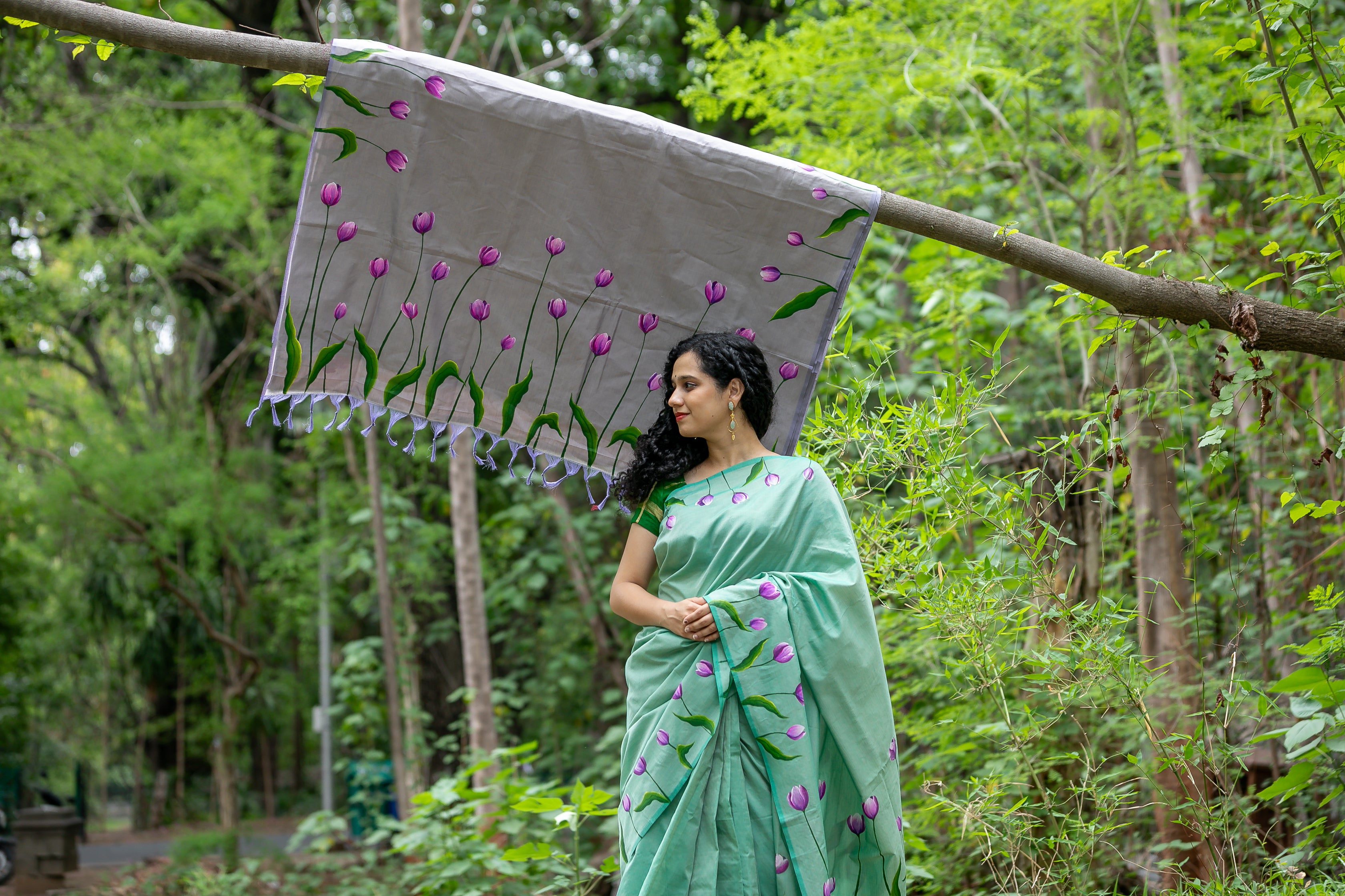Tulip saree - Mint Green