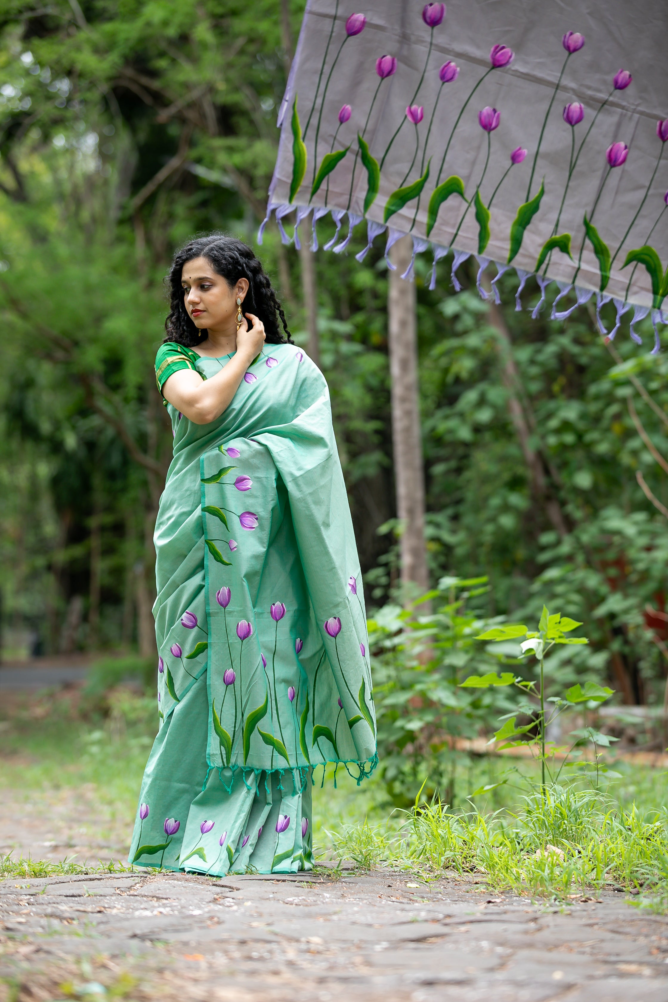 Tulip saree - Mint Green