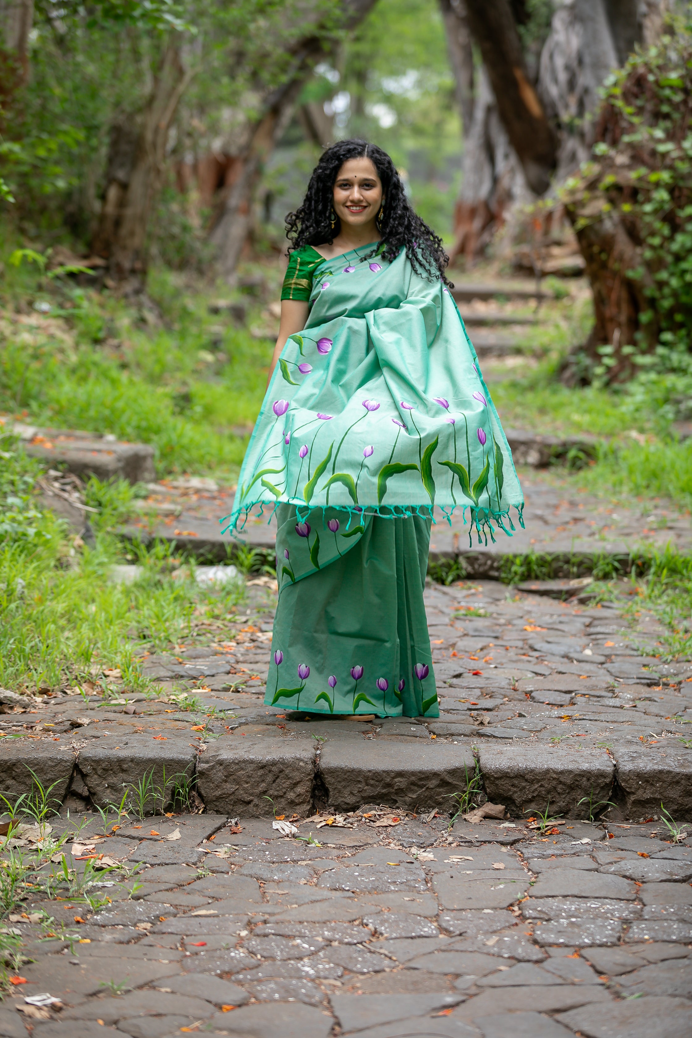 Tulip saree - Mint Green