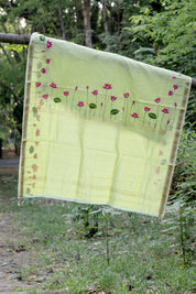 Maheshwari pichwai saree - Light Green