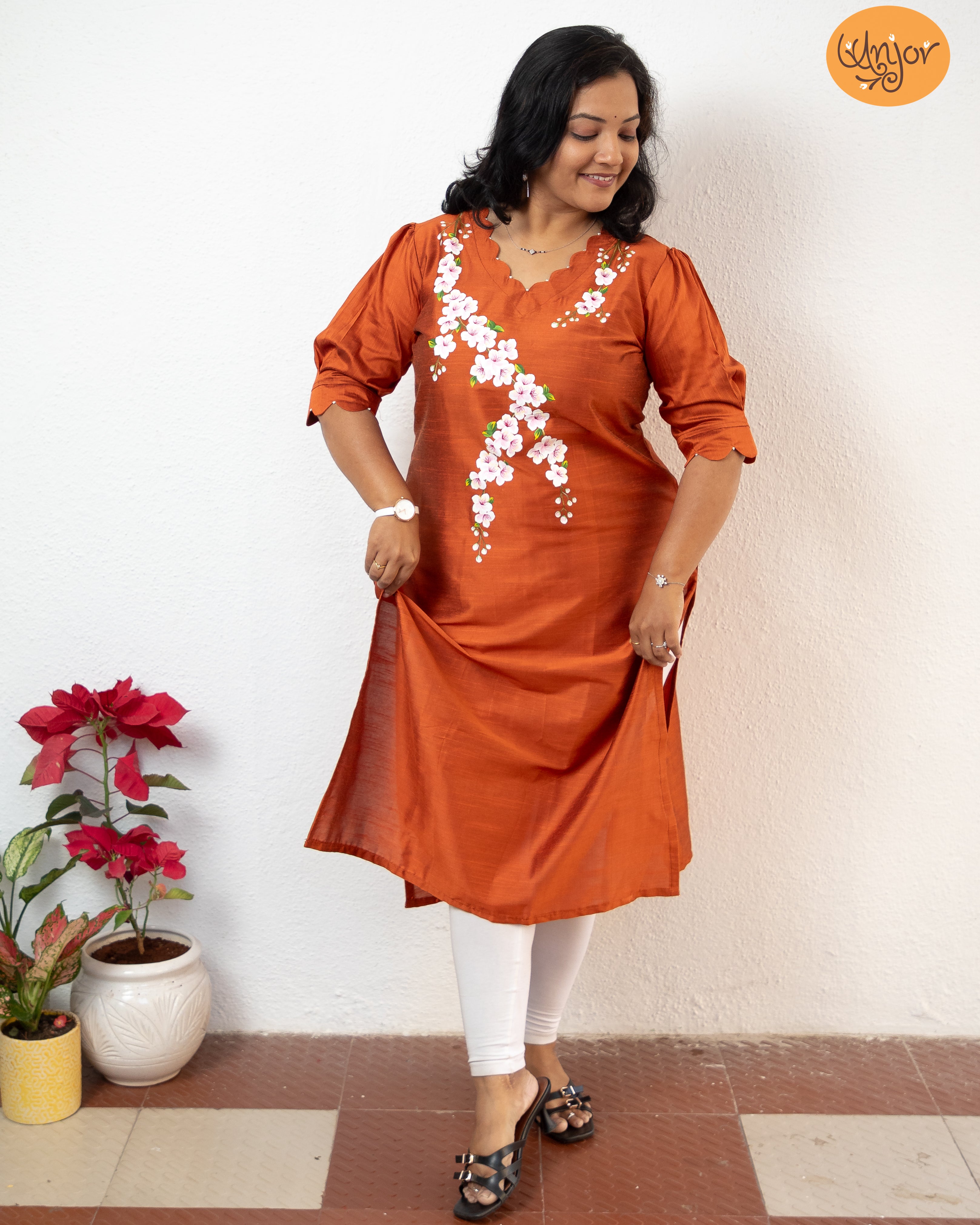 Cherry Blossom Kurti Material