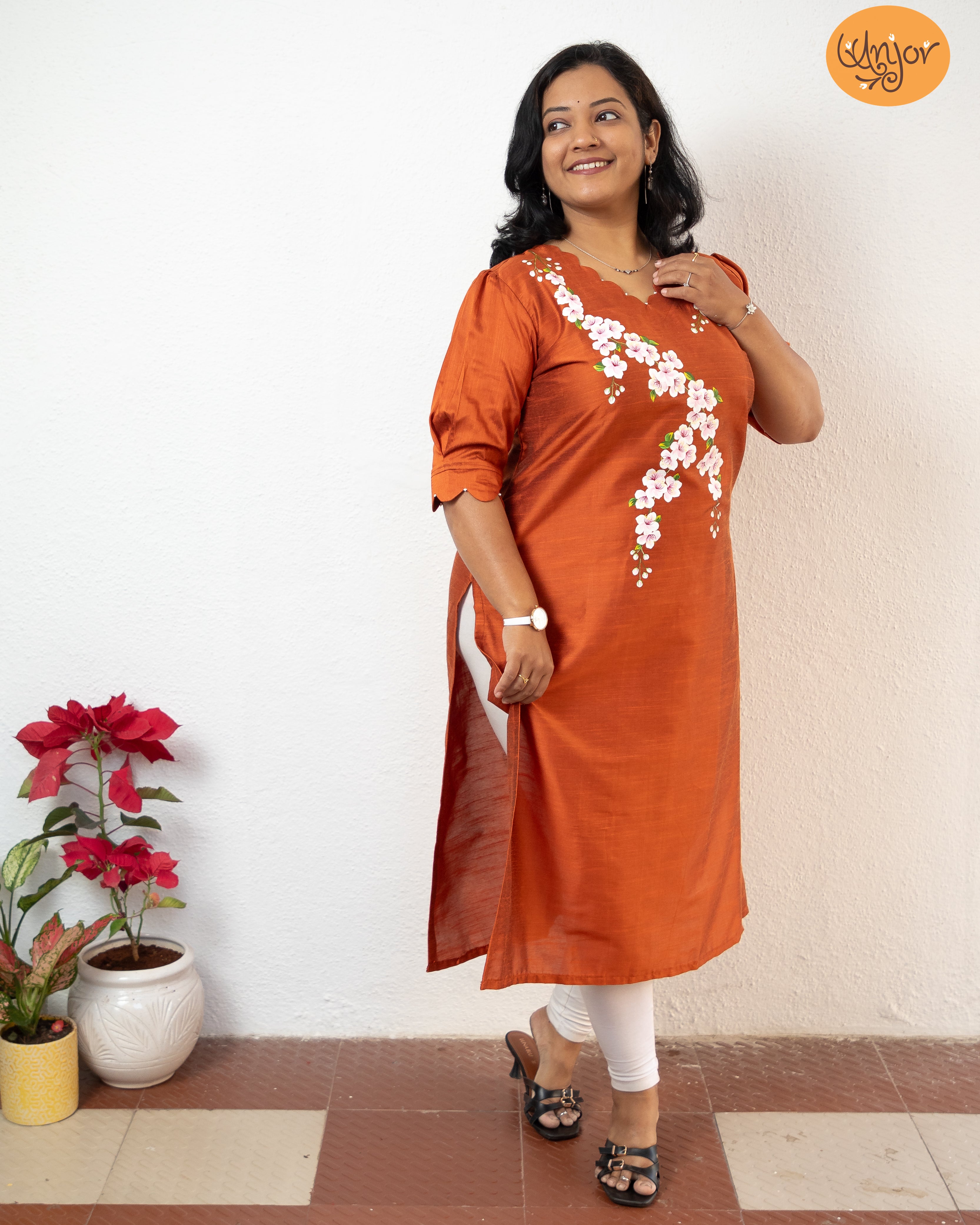 Cherry Blossom Kurti Material