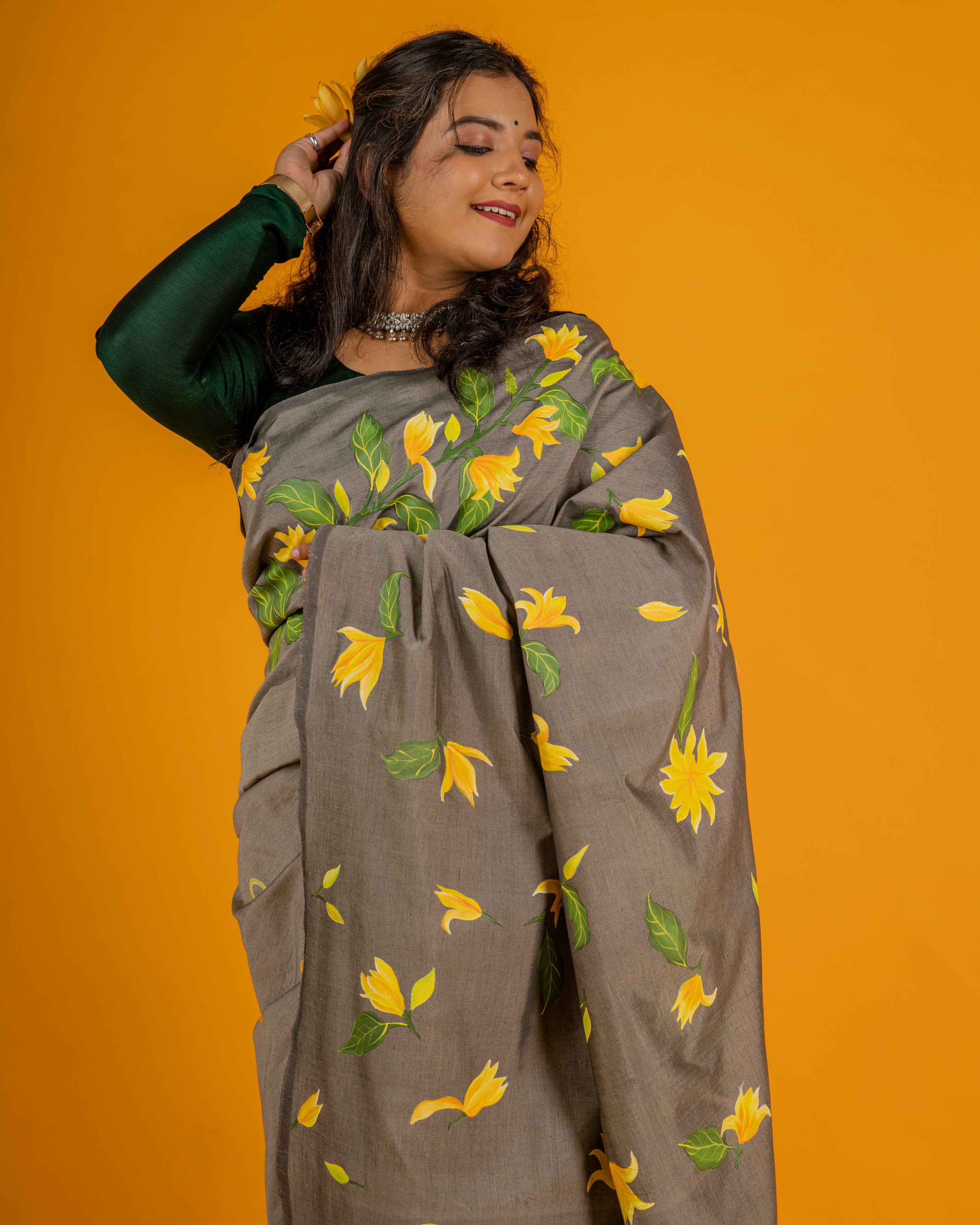Sonchafa Saree Dark Grey