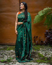 Aboli Saree - Bottle Green