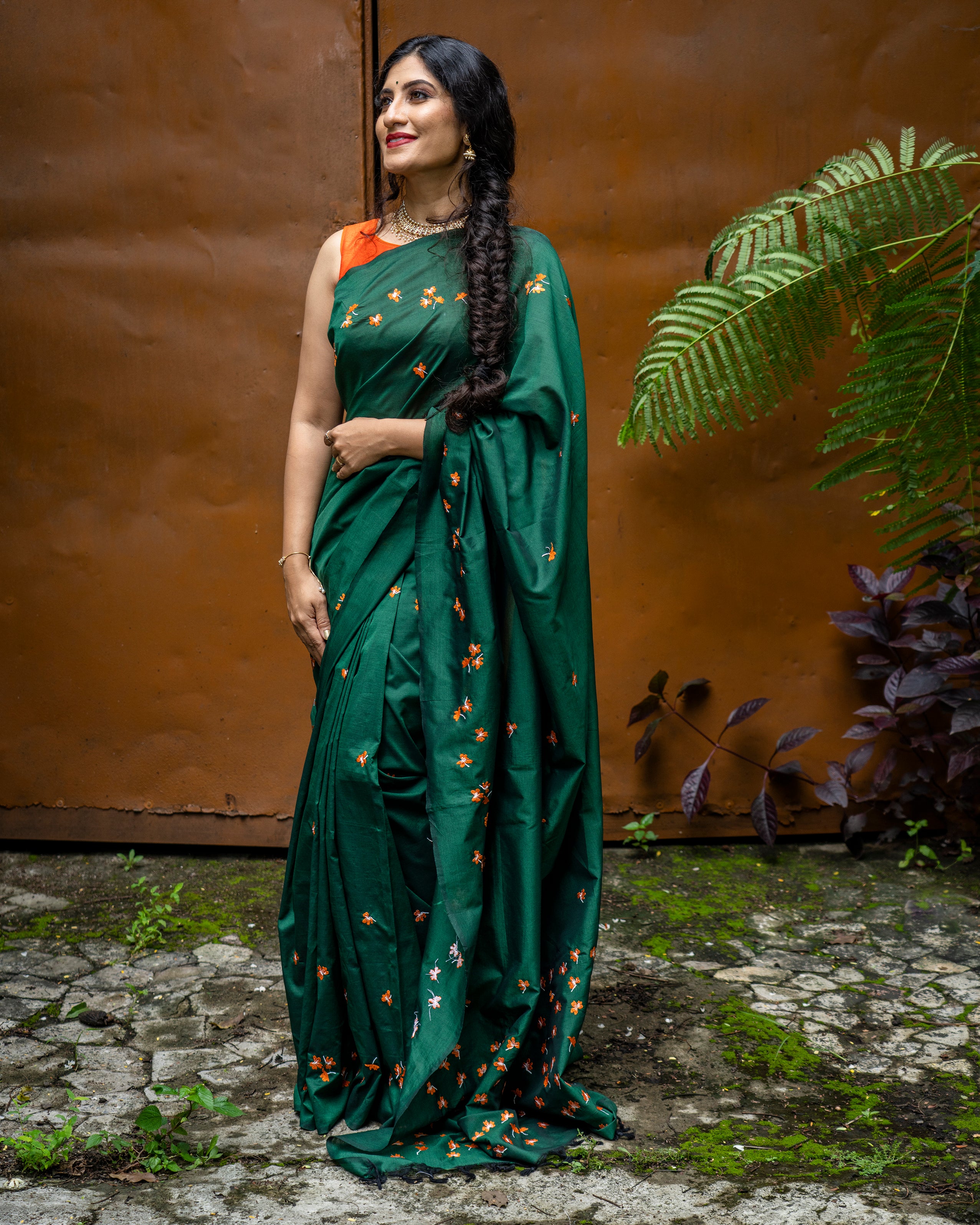 Aboli Saree - Bottle Green