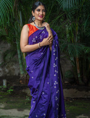 Parijaat Saree - Navy Blue