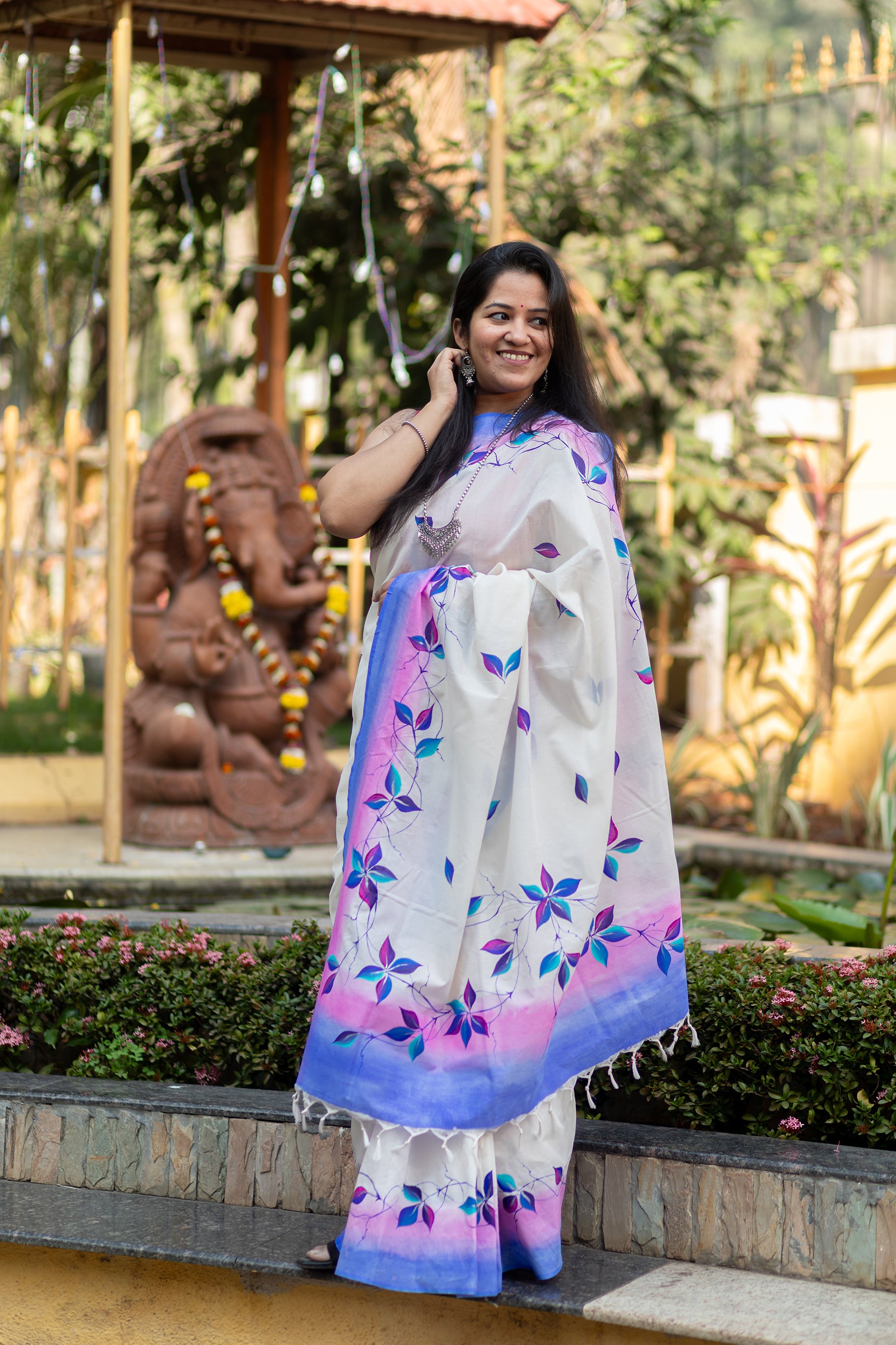 Ranga Parna Saree - Periwinkle Blue