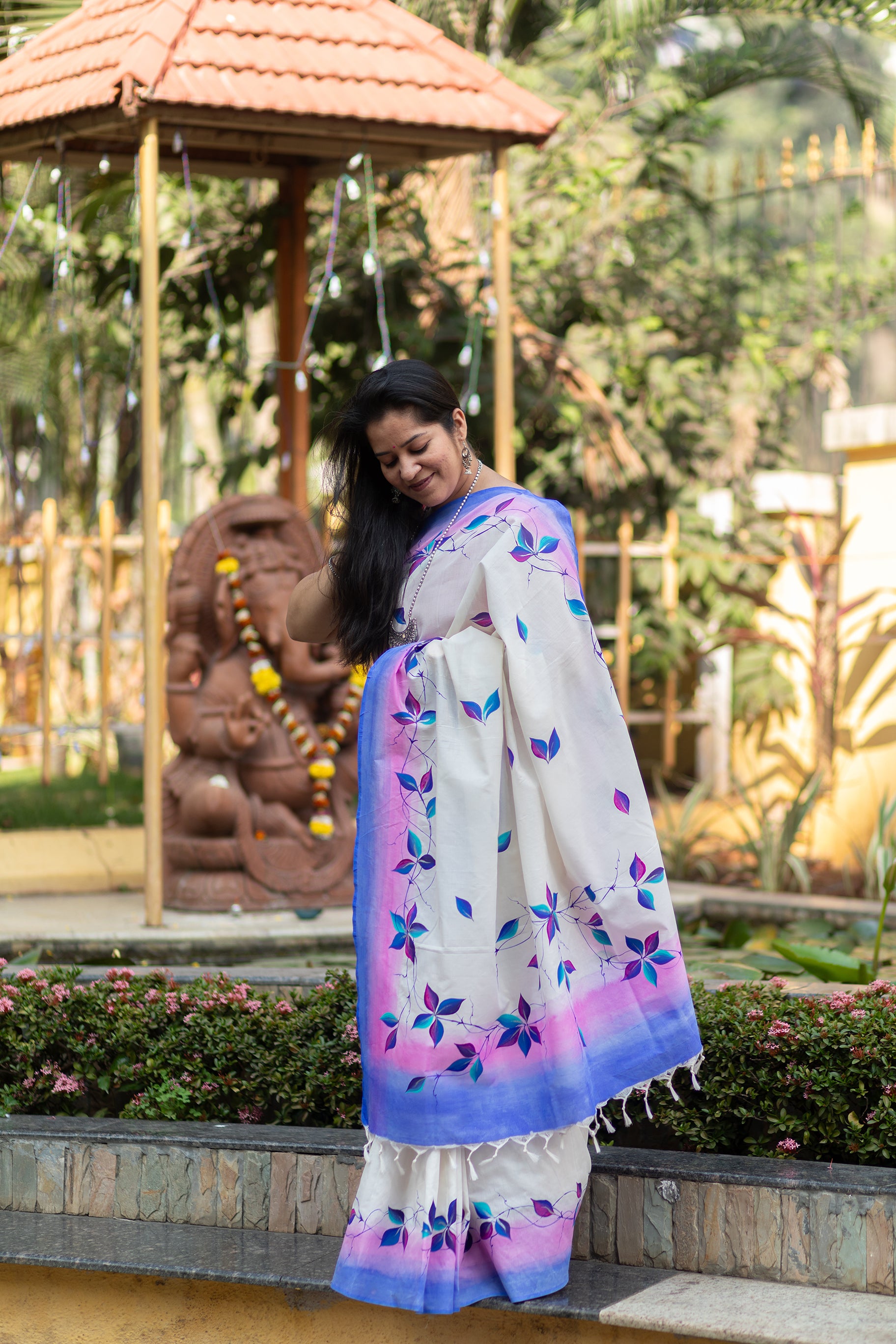 Ranga Parna Saree - Periwinkle Blue