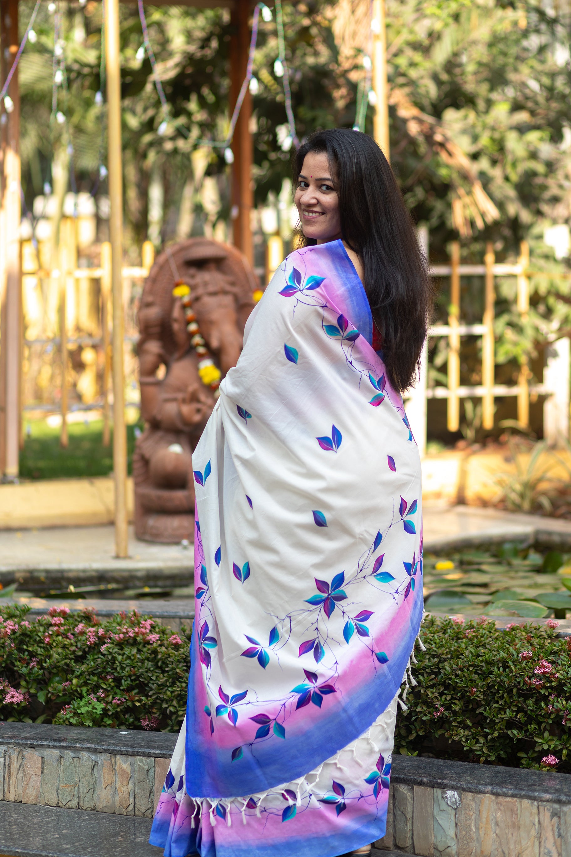 Ranga Parna Saree - Periwinkle Blue