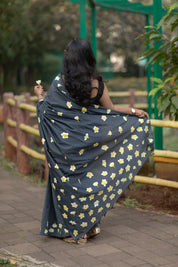 Pandhra Chafa Saree - Dark Grey