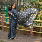 Pandhra Chafa Saree - Dark Grey