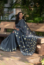 Pandhra Chafa Saree - Dark Grey