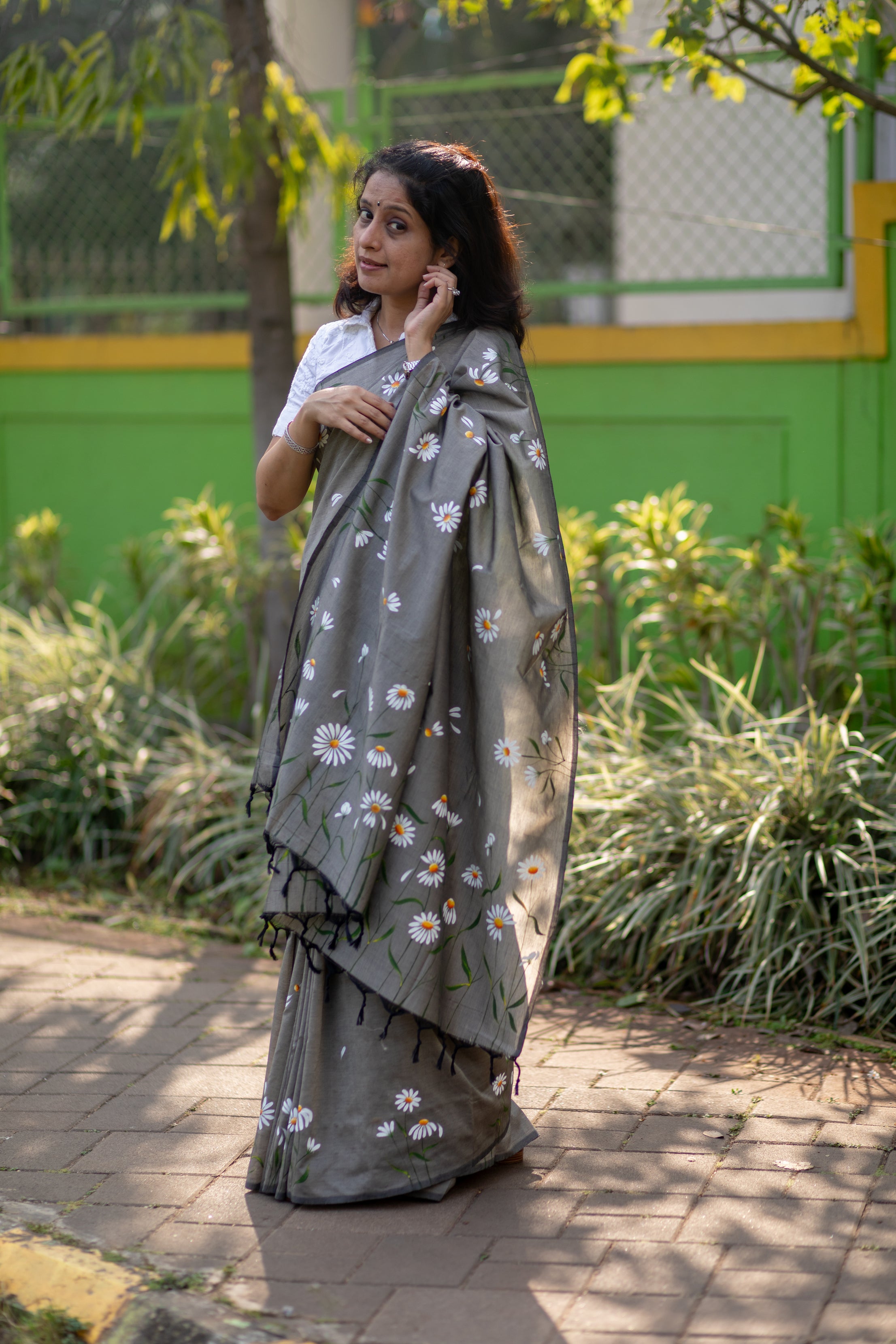 Daisy Saree - Light Grey