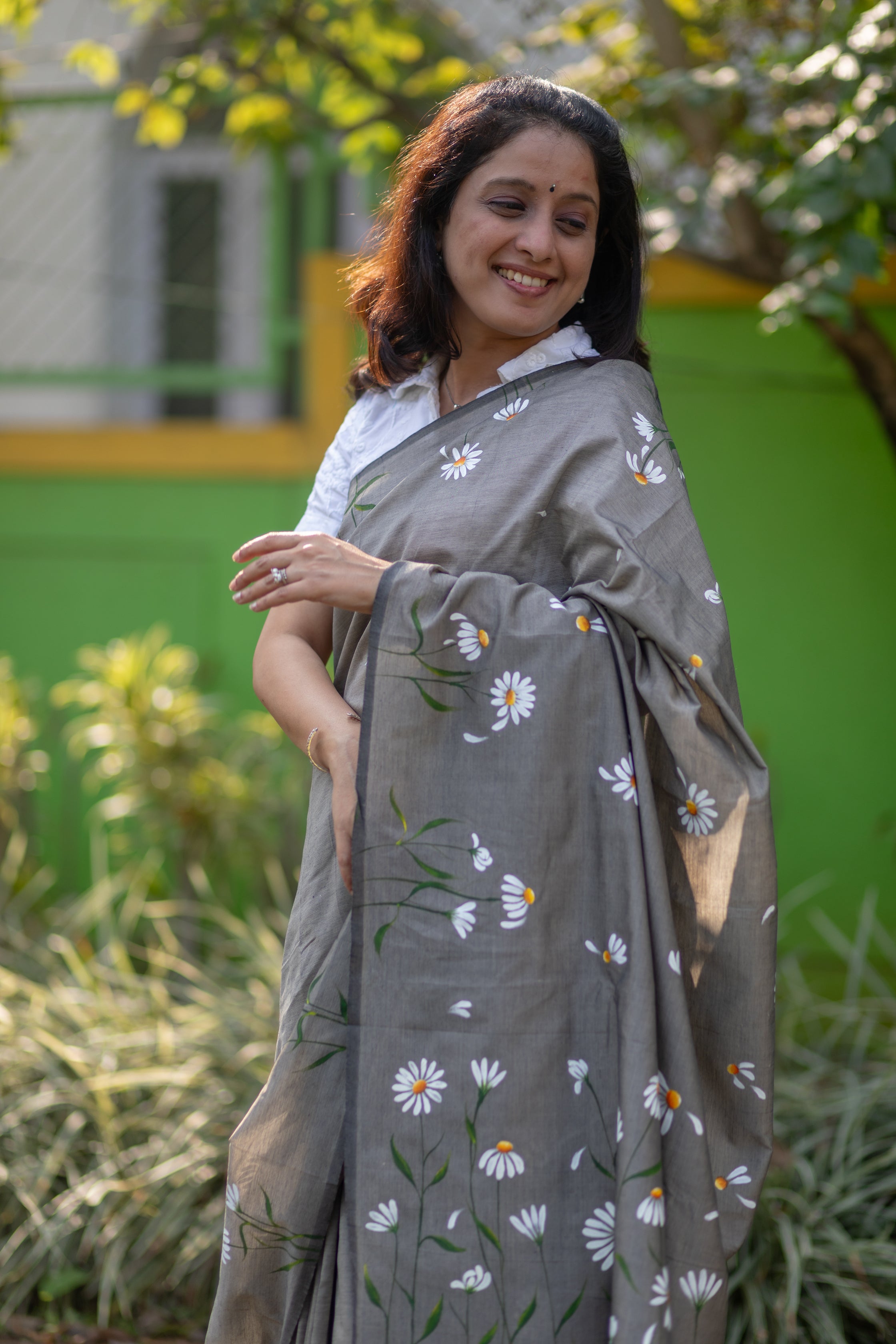 Daisy Saree - Light Grey