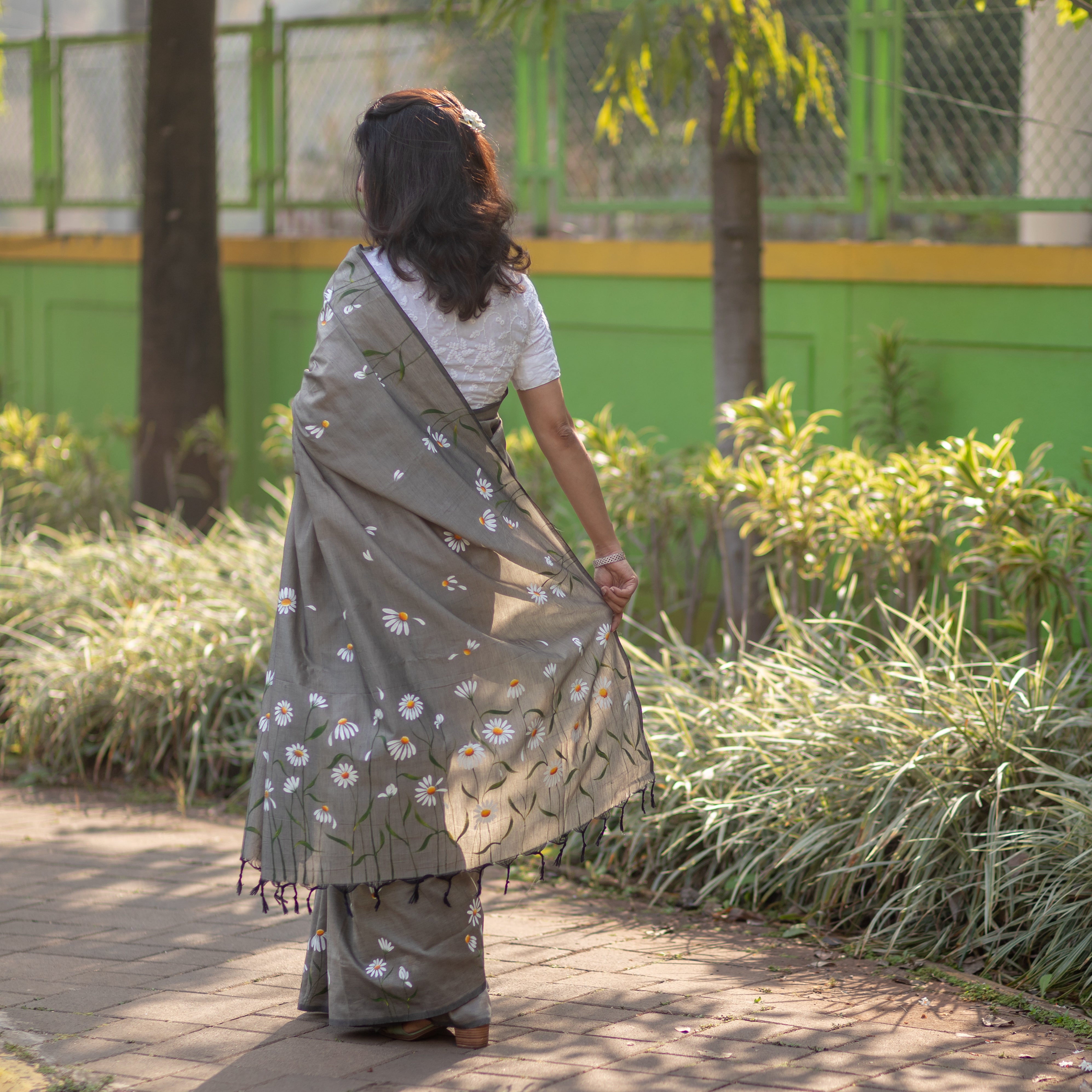 Daisy Saree - Light Grey