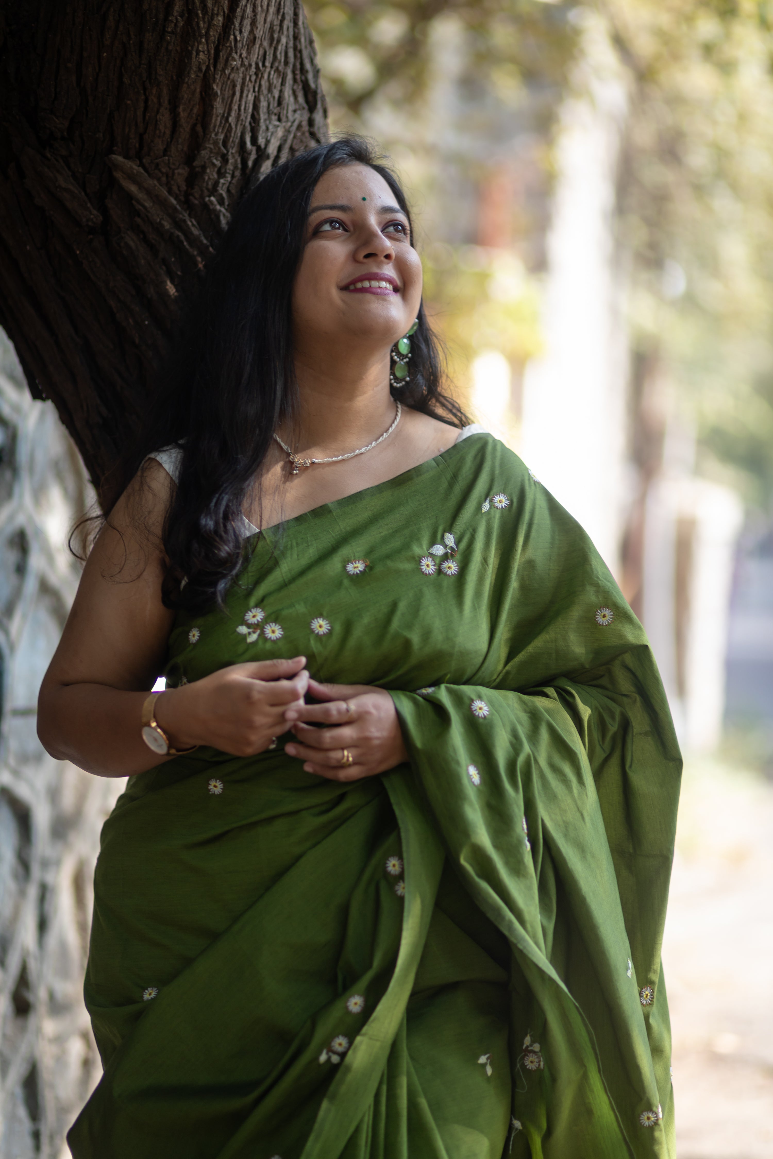 Bakul Saree - Shevali Green