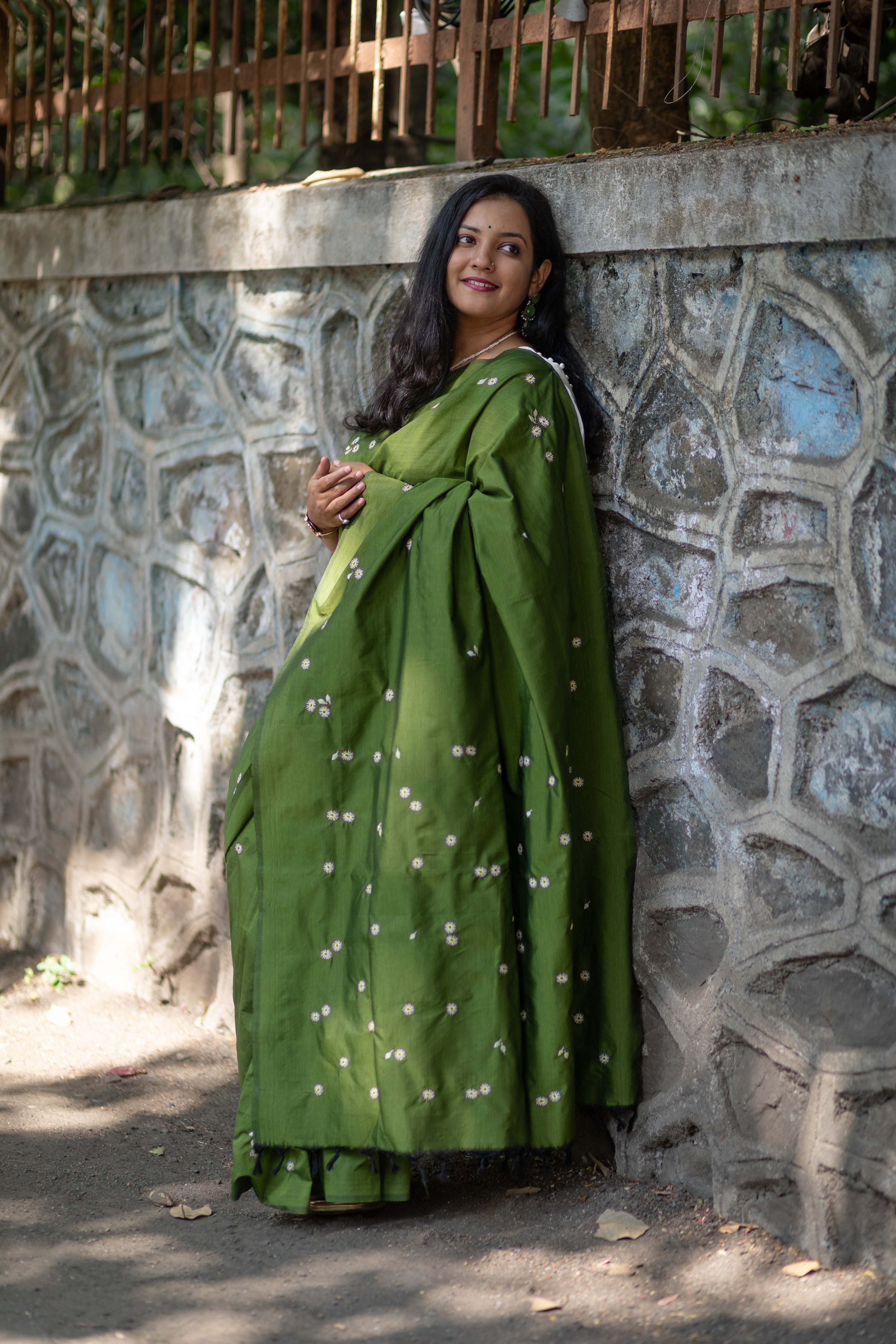 Bakul Saree - Shevali Green