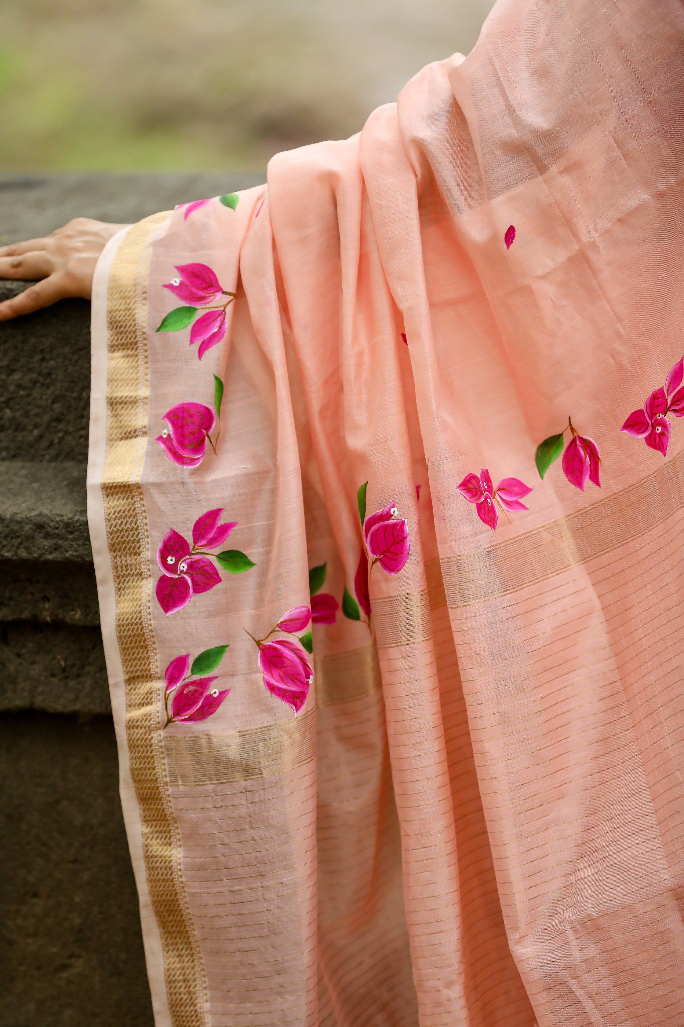 Bougainvellia Saree - Light Peach