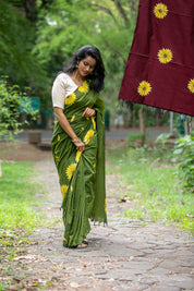 Sunflower Saree Shevali Green