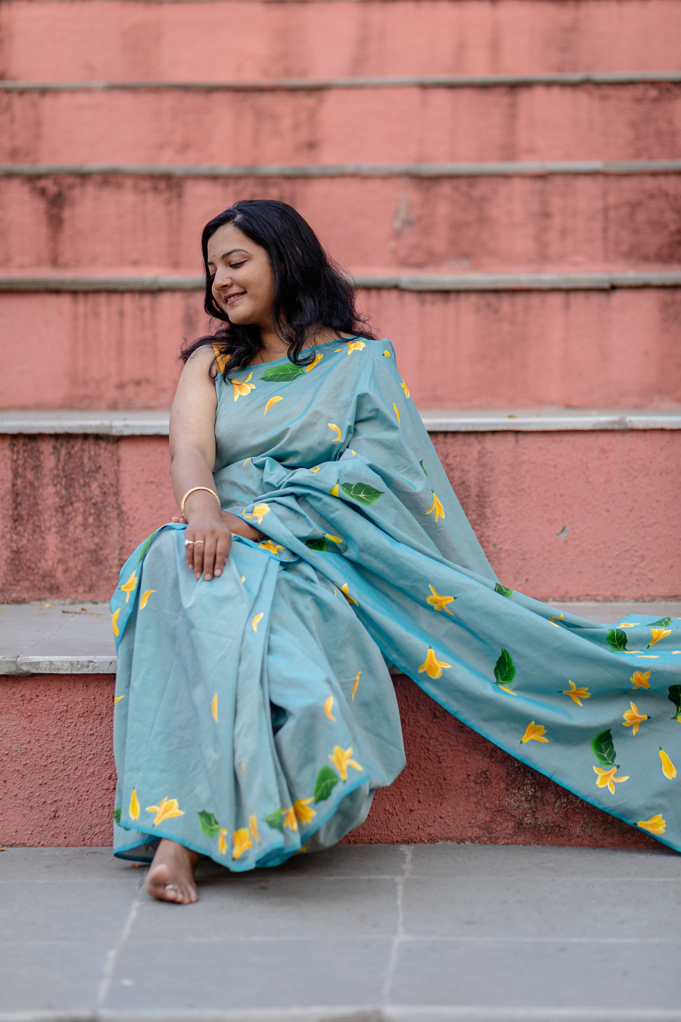Sonchafa Saree Sky Blue