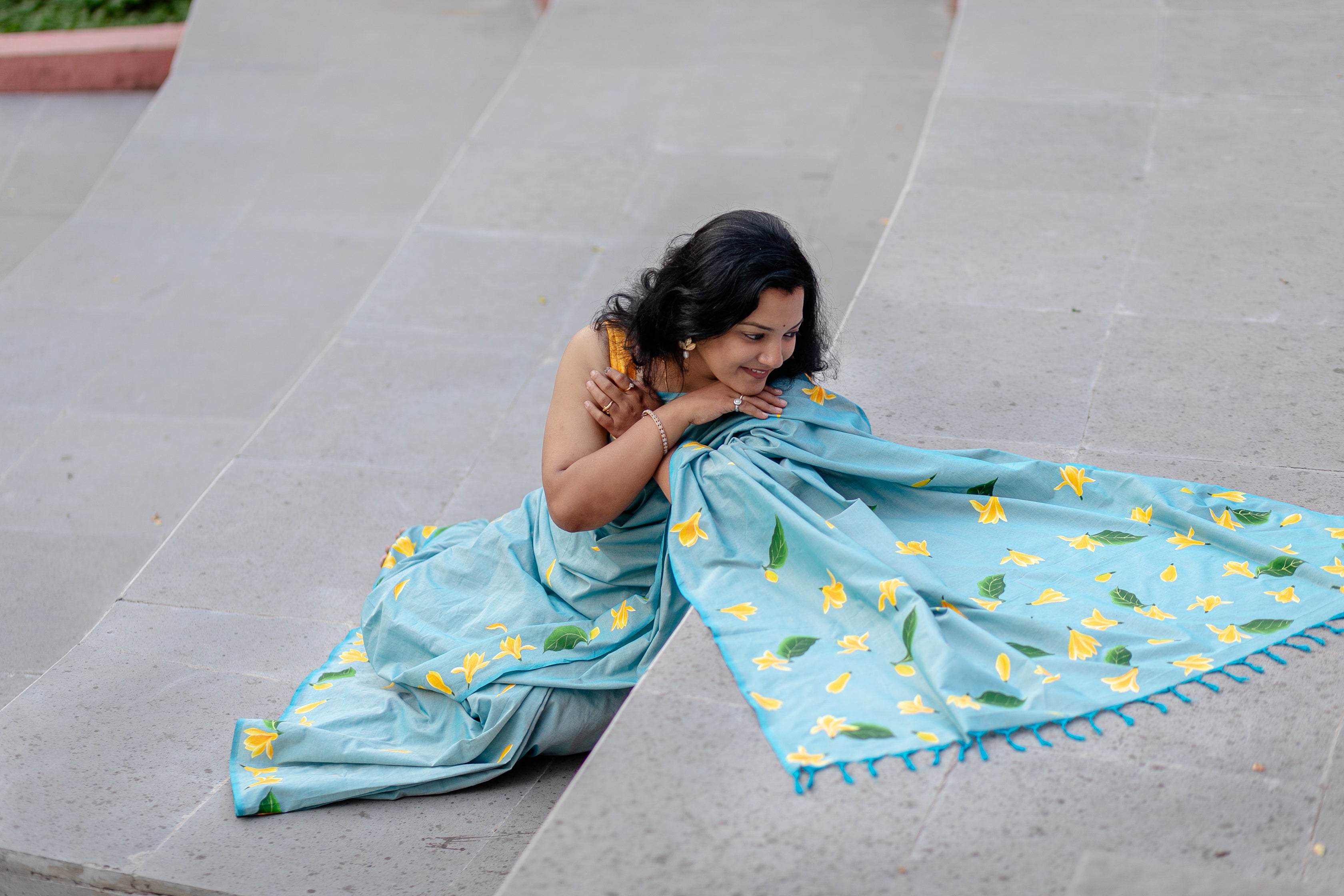 Sonchafa Saree Sky Blue