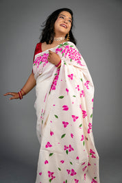 Bougainvellia Saree - White