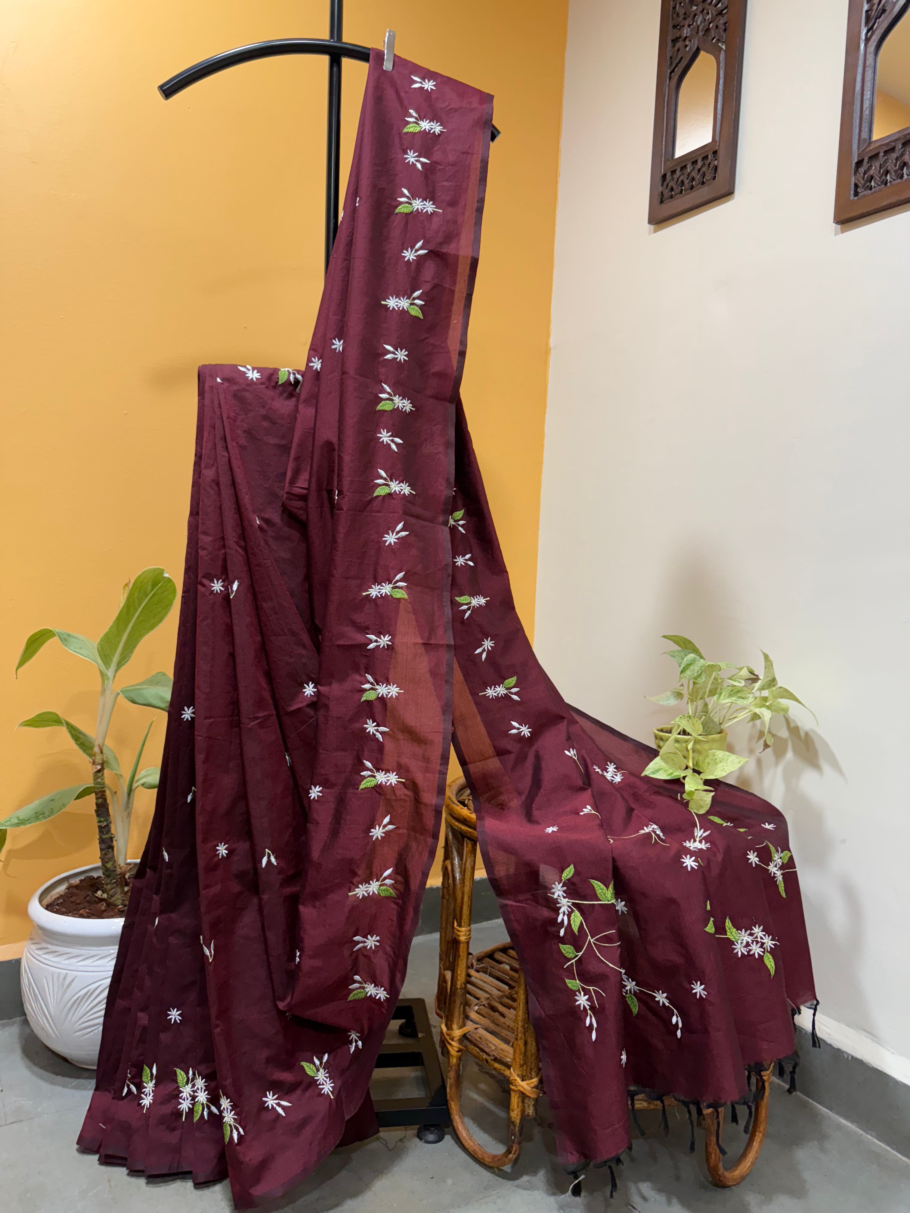 Jui Saree - Dark Maroon
