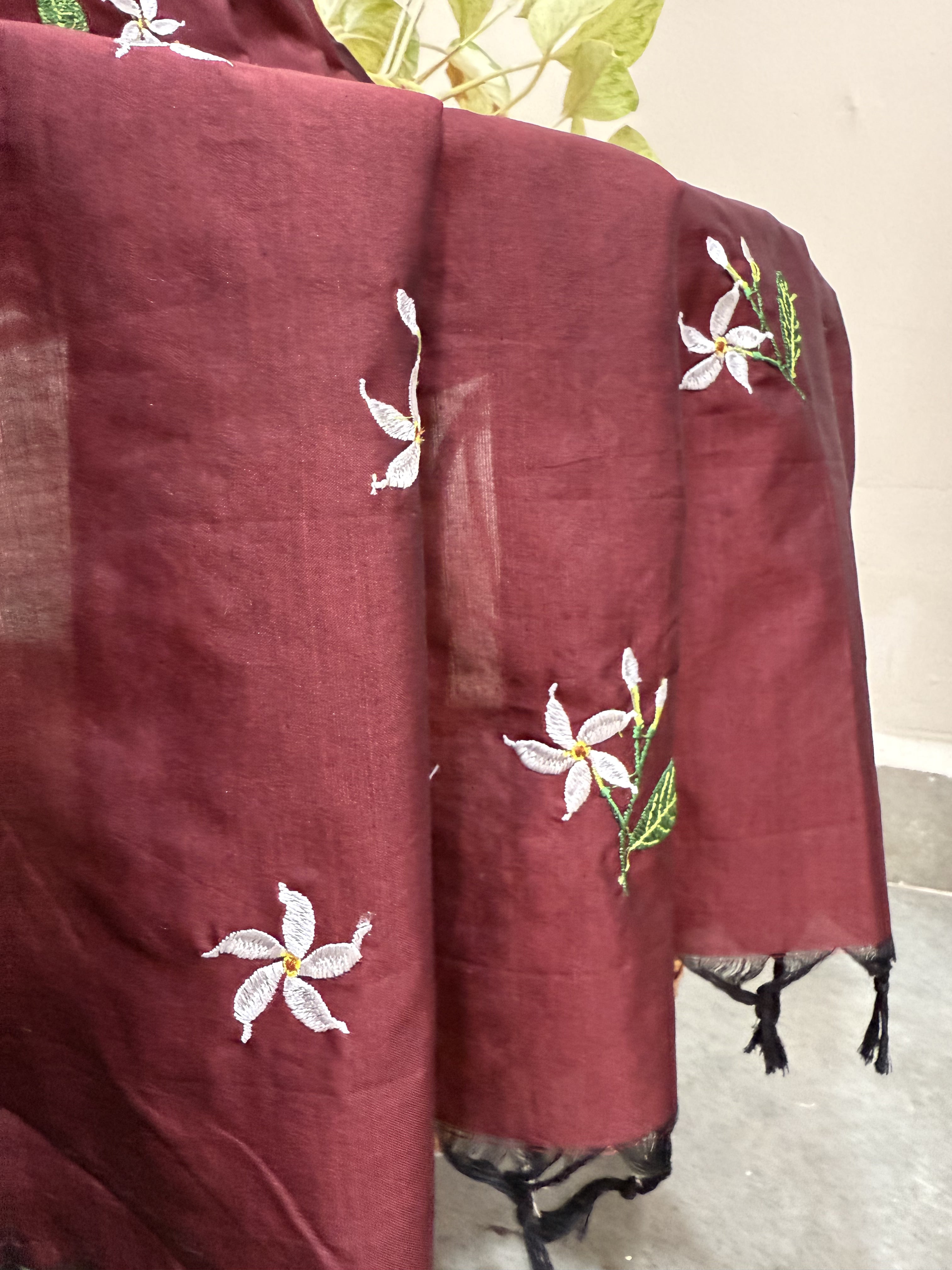 Tagar Sarees - Dark Maroon