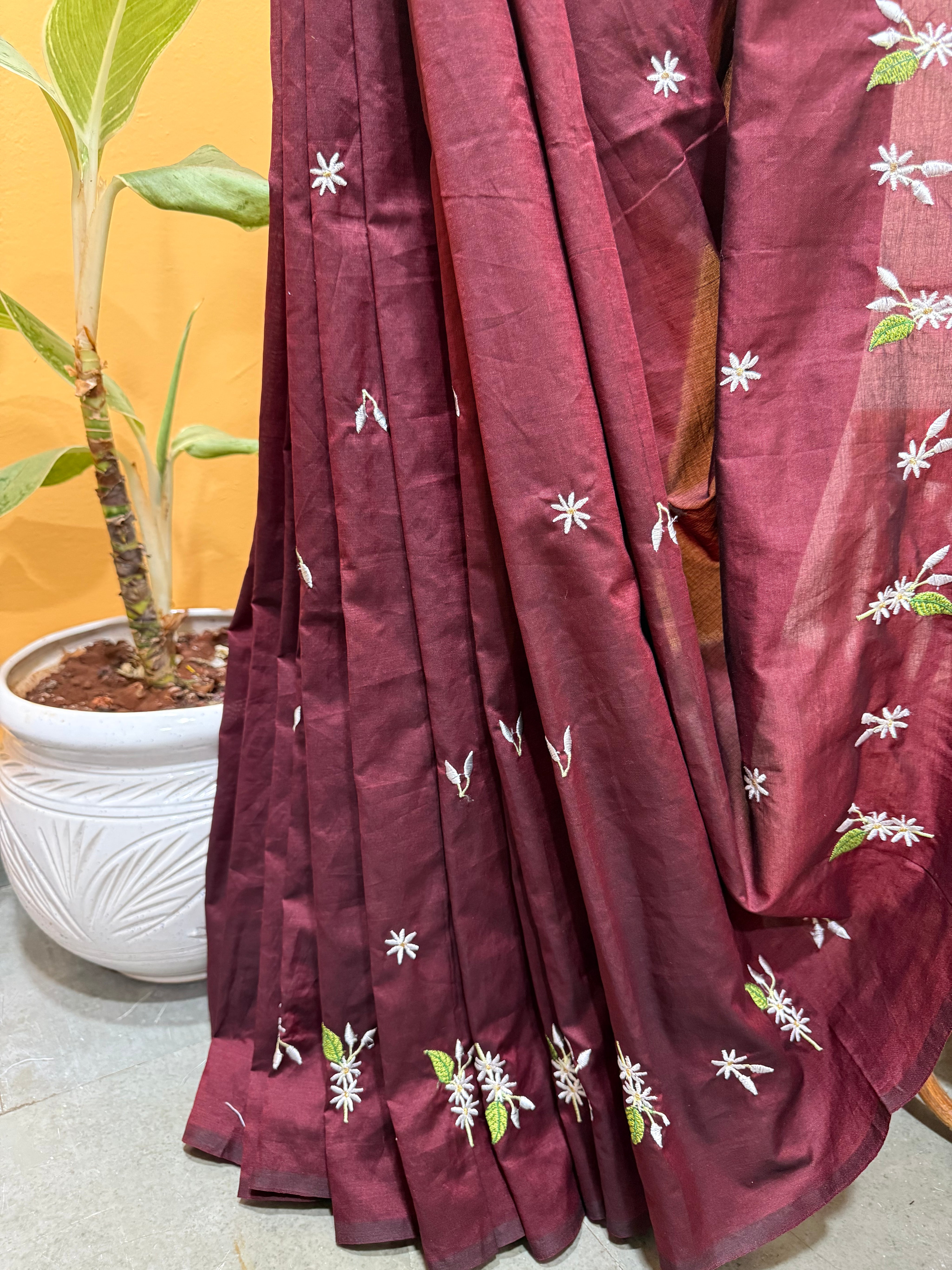 Jui Saree - Dark Maroon