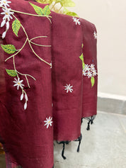 Jui Saree - Dark Maroon