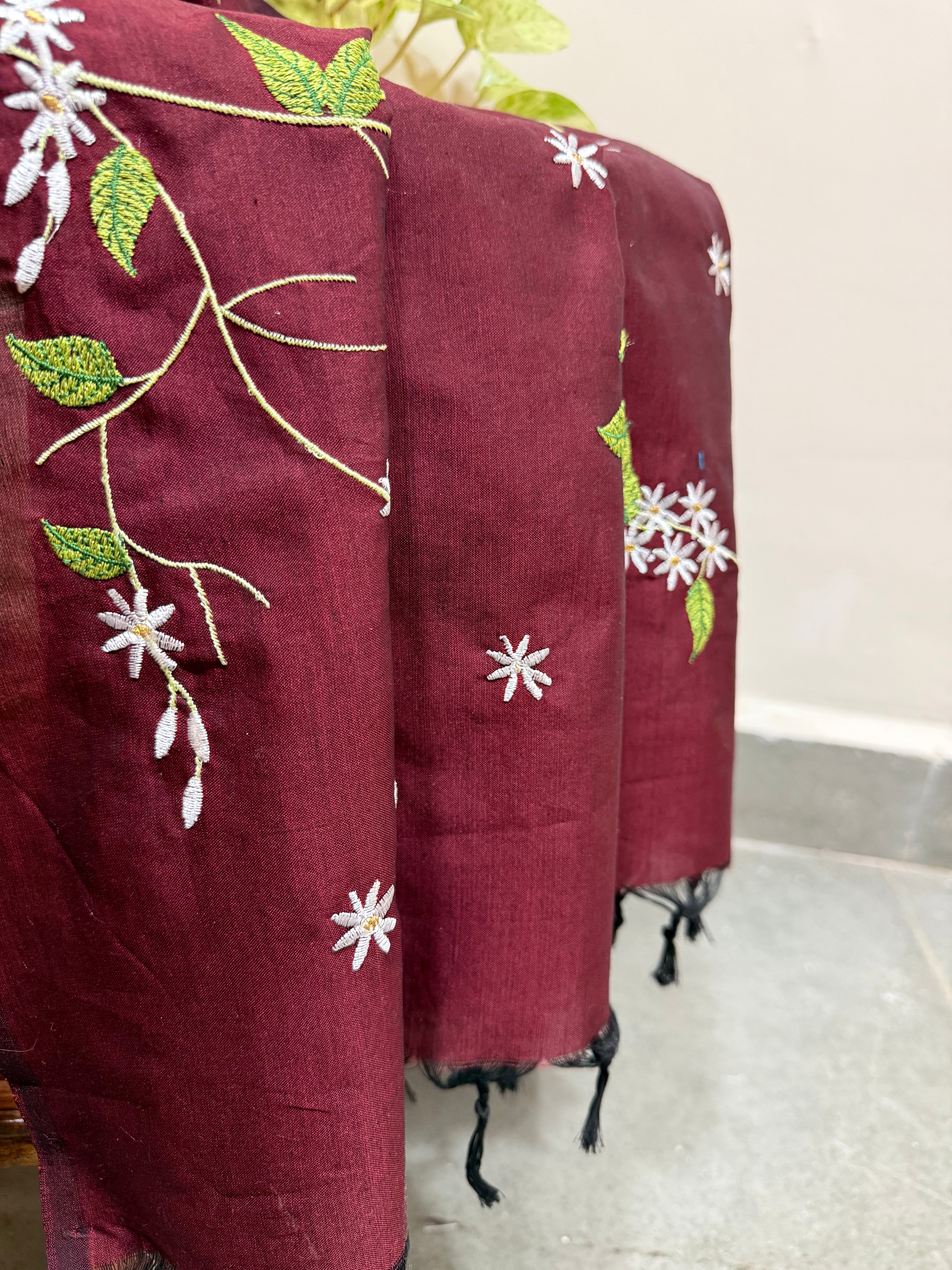 Jui Saree - Dark Maroon