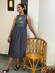 Bird of Paradise Embroidered dress A line