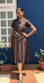 Rain Lily Hand-Painted Dress