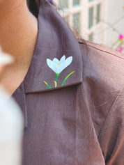 Rain Lily Hand-Painted Dress