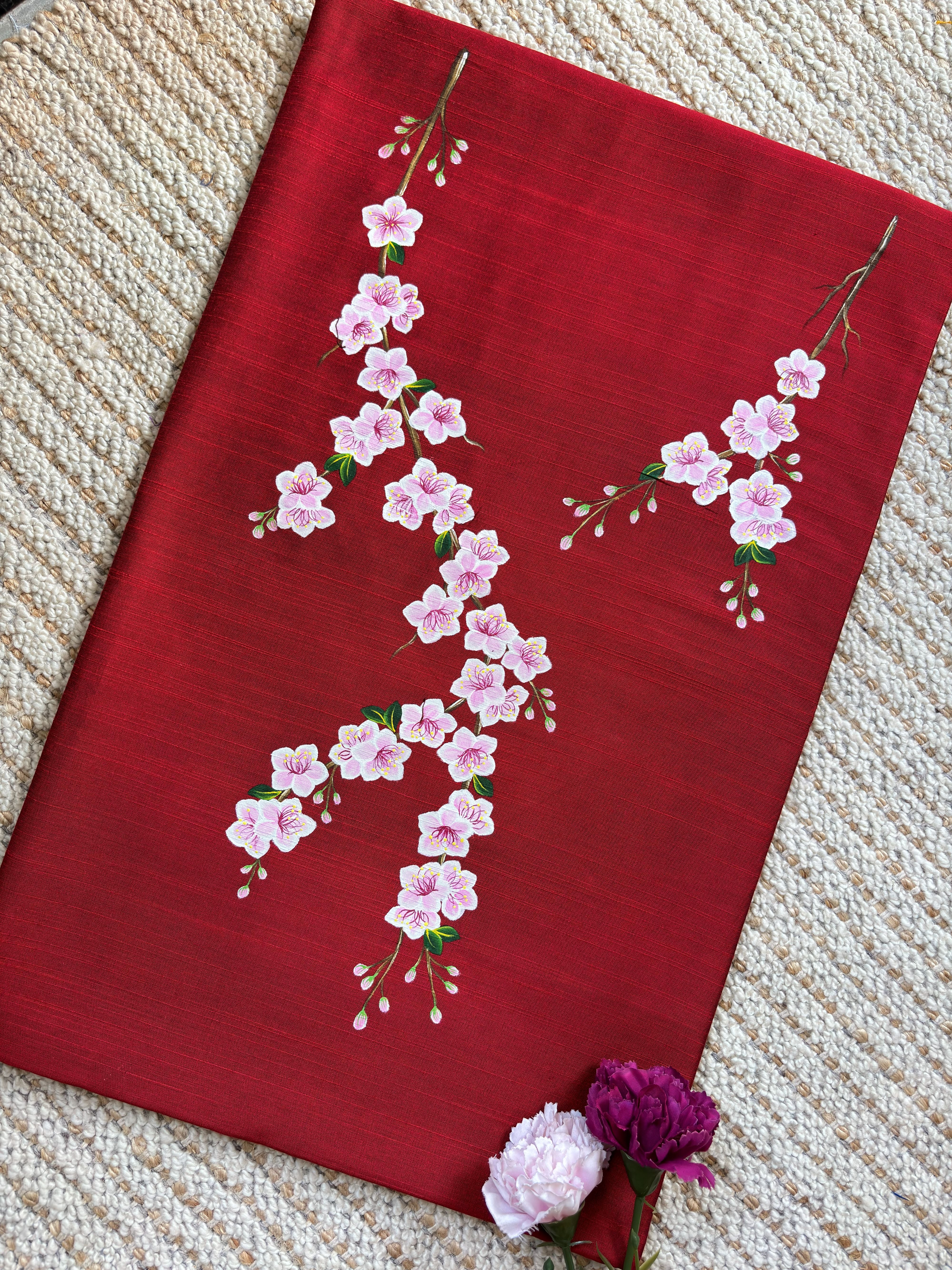 Cherry Blossom Kurti Material
