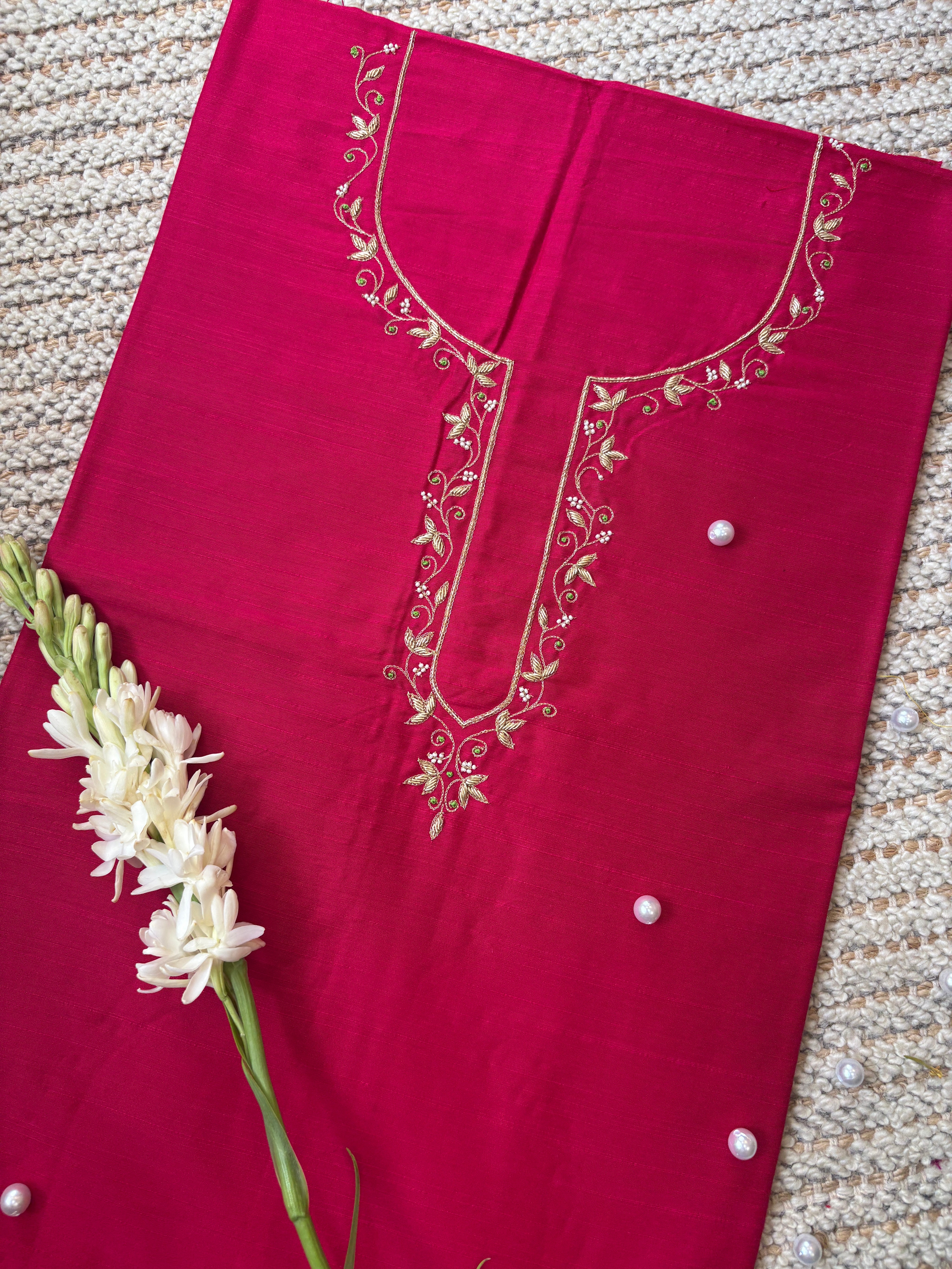 Aaina Moti Kurta Patti Zardosi Work